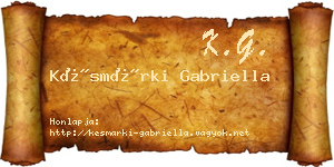 Késmárki Gabriella névjegykártya