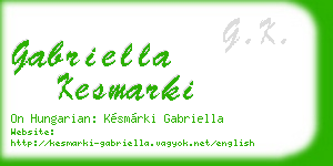 gabriella kesmarki business card